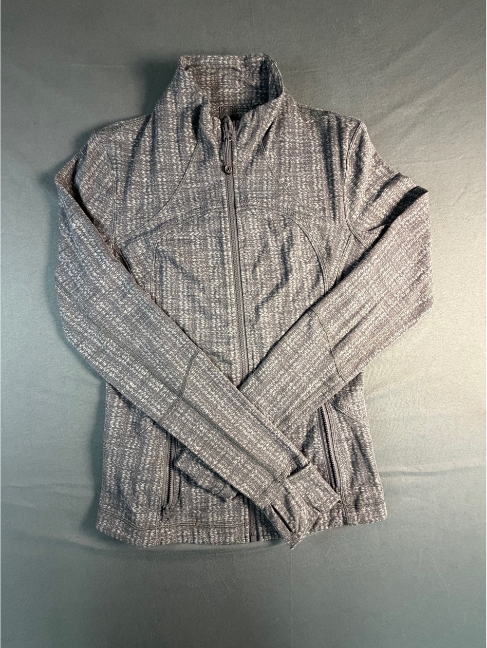 Lululemon Gray Full Zip Athletic Jacket with Thumb Holes
